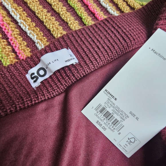 Sonoma Multicolor Chevron Crochet Knit Skirt - Picture 7 of 8